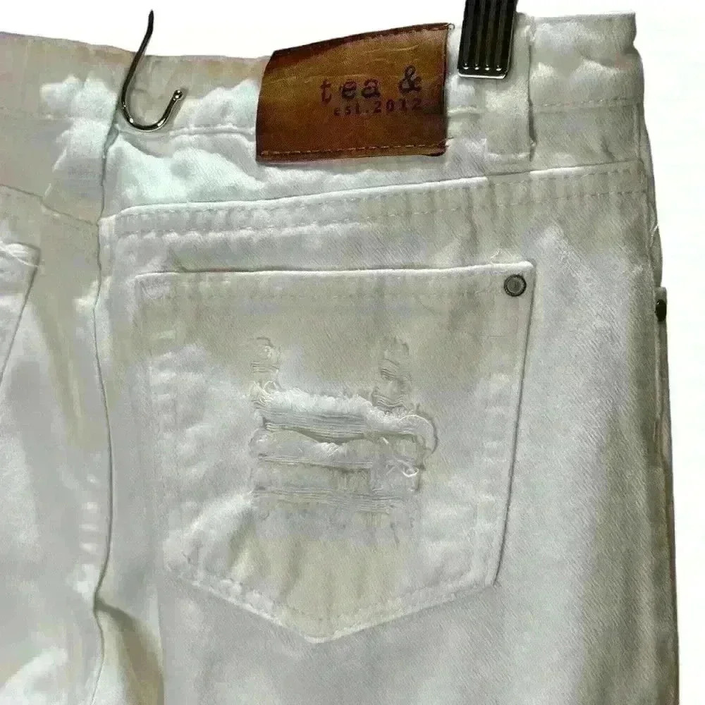 Tea and Cup distressed white jeans size 3 - Picture 11 of 15